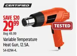 Canadian Tire Variable Temperature Heat Gun offer