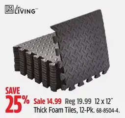 Canadian Tire FOR LIVING 12 x 12˝ Thick Foam Tiles, 12-Pk offer