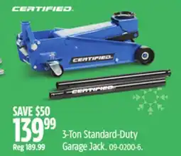 Canadian Tire 3-Ton Standard-Duty Garage Jack offer