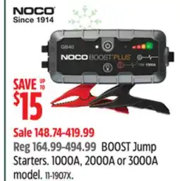 Canadian Tire NOCO BOOST Jump Starters offer