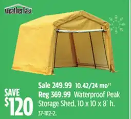 Canadian Tire Weather Fast Waterproof Peak Storage Shed, 10 x 10 x 8´ h offer