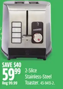 Canadian Tire Vida by PADERNO 2-Slice Stainless-Steel Toaster offer
