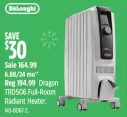 Canadian Tire DeLonghi Dragon TRD506 Full-Room Radiant Heater offer