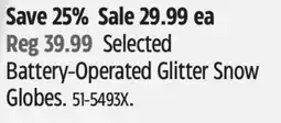 Canadian Tire Selected Battery-Operated Glitter Snow Globes offer