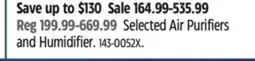 Canadian Tire Selected Air Purifiers and Humidifier offer