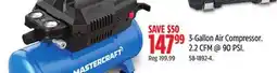 Canadian Tire Mastercraft 3-Gallon Air Compressor offer