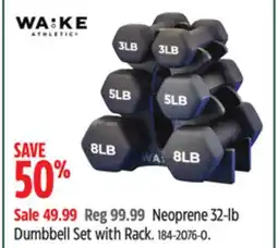 Canadian Tire WA:KE Neoprene 32-lb Dumbbell Set with Rack offer