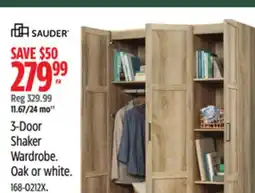 Canadian Tire Sauder Shaker Wardrobe. Oak or white offer
