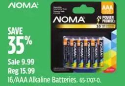 Canadian Tire NOMA 16/AAA Alkaline Batteries offer