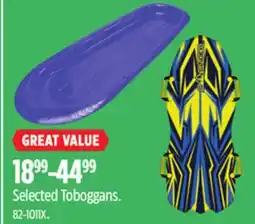 Canadian Tire Booster Selected Toboggans offer