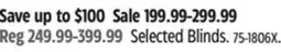 Canadian Tire Selected Blinds offer
