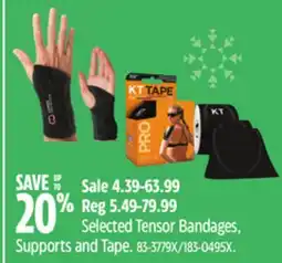 Canadian Tire Tensor Selected Tensor Bandages, Supports and Tape offer
