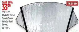 Canadian Tire MyRide 2-in-1 Sun & Snow Windshield cover offer