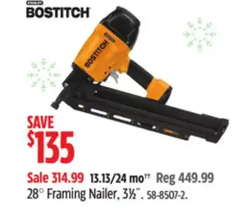 Canadian Tire Bostitch 28° Framing Nailer offer