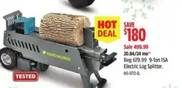 Canadian Tire Yardworks 9-Ton 15A Electric Log Splitter offer