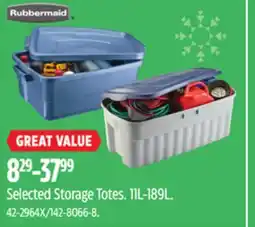 Canadian Tire Rubbermaid Selected Storage Totes offer