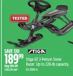 Canadian Tire Stiga GT 2-Person Snow Racer offer