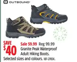 Canadian Tire Outbound Granite Peak Waterproof Adult Hiking Boots offer