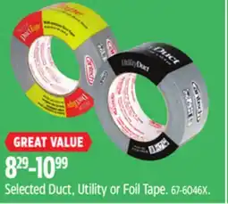 Canadian Tire Duck Tape Selected Duct, Utility or Foil Tape offer