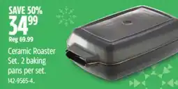Canadian Tire Paderno Ceramic Roaster Set. 2 baking pans per set offer