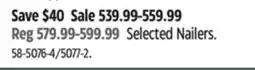 Canadian Tire Metabo Selected Nailers offer