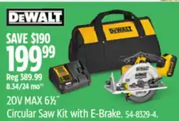 Canadian Tire Dewalt 20V MAX 6 1⁄2˝ Circular Saw Kit with E-Brake offer