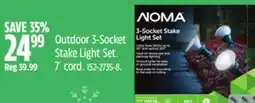 Canadian Tire Outdoor 3-Socket Stake Light Set. 7´ cord offer