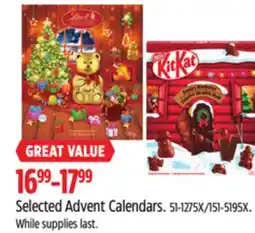 Canadian Tire Selected Advent Calendars offer