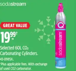 Canadian Tire Sodastream Selected 60L CO2 Carbonating Cylinder offer