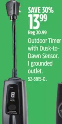 Canadian Tire Noma Outdoor Timer with Dusk-to-Dawn Sensor offer