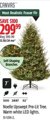 Canadian Tire Canvas Noelle Upswept Pre-Lit Tree offer