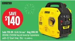 Canadian Tire Champion 1850W/2500W Recoil Inverter Generator with EZ Start Dial offer