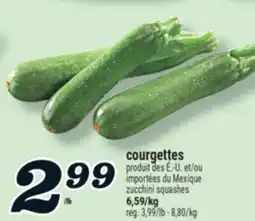 Marché Richelieu COURGETTES | ZUCCHINI SQUASHES offer