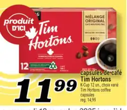 Marché Richelieu CAPSULES DE CAFÉ TIM HORTONS | TIM HORTONS COFFEE offer