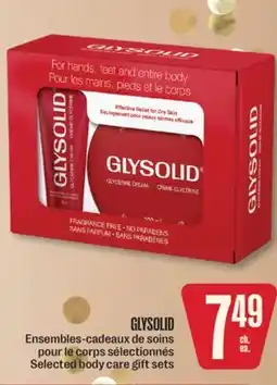 Jean Coutu GLYSOLID Selected body care gift sets offer