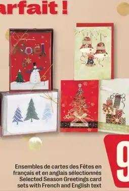 Jean Coutu Selected Season Greetings card sets with French and English text offer