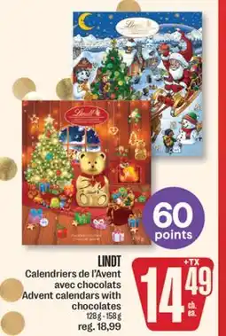 Jean Coutu LINDT Advent calendars with chocolates offer