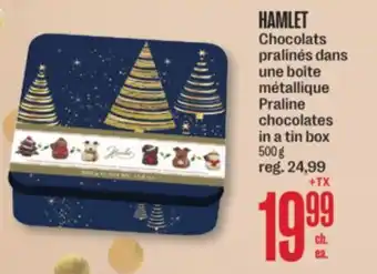 Jean Coutu HAMLET Praline chocolates in a tin box offer