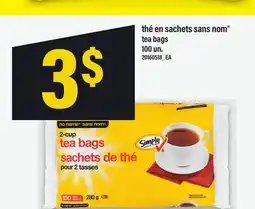 Maxi THÉ EN SACHETS SANS NOM | TEA BAGS, 100 UN offer