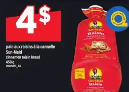 Maxi PAIN AUX RAISINS À LA CANNELLE SUN-MAID | CINNAMON RAISIN BREAD, 450 G offer