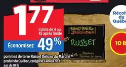 Maxi POMMES DE TERRE RUSSET | DÉLICES DU MARCHÉ MC, 10 LB offer