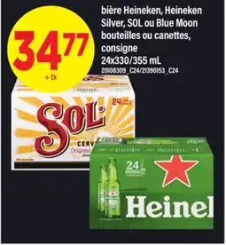 Maxi BIÈRE HEINEKEN, HEINEKEN SILVER, SOL OU BLUE MOON BOUTEILLES OU CANETTES, CONSIGNE 24X330/355 ML offer