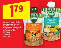 Maxi ALIMENTS POUR BÉBÉS EN SACHET OU EN POT BABY GOURMET ORGANIC, 113/128 ML offer