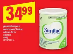 Maxi PRÉPARATION POUR NOURRISSONS SIMILAC CALCIUM, FER OU ORDINAIRE, 850 G offer