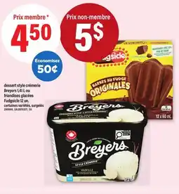 Maxi crémerie Breyers 1, 41 L ou friandises glacées Fudgsicle, 12 un offer