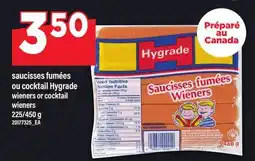 Maxi SAUCISSES FUMÉES OU COCKTAIL HYGRADE | WIENERS OR COCKTAIL WIENERS, 225/450 g offer