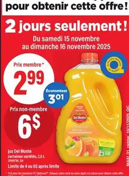 Maxi JUS DEL MONTE, 2,5 L offer