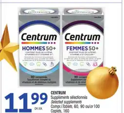 Uniprix CENTRUM Suppléments sélectionnés /Selected supplements offer