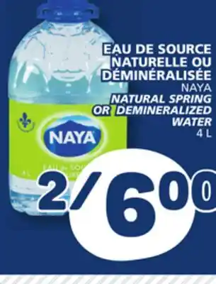 Marché Bonichoix NAYA NATURAL SPRING OR DEMINERALIZED WATER offer