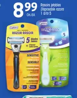 Uniprix OPTION+ Rasoirs jetables Disposable razors offer